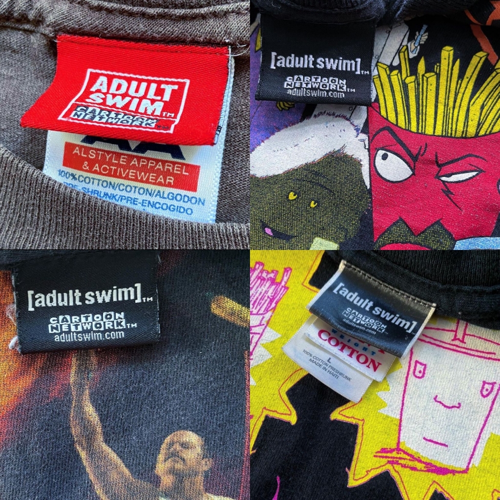 Vintage Cartoon Network Adult Swim T-Shirt Tags