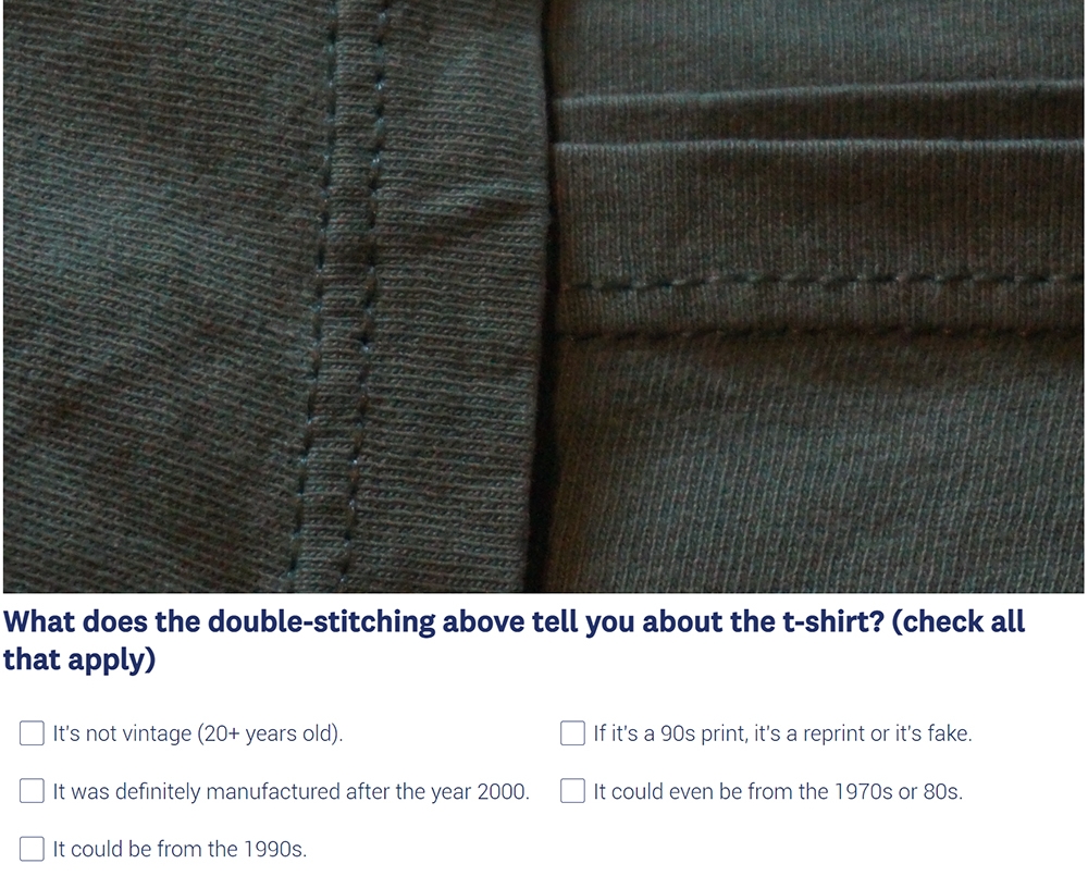What can double stitching tell us about a vintage t-shirt?