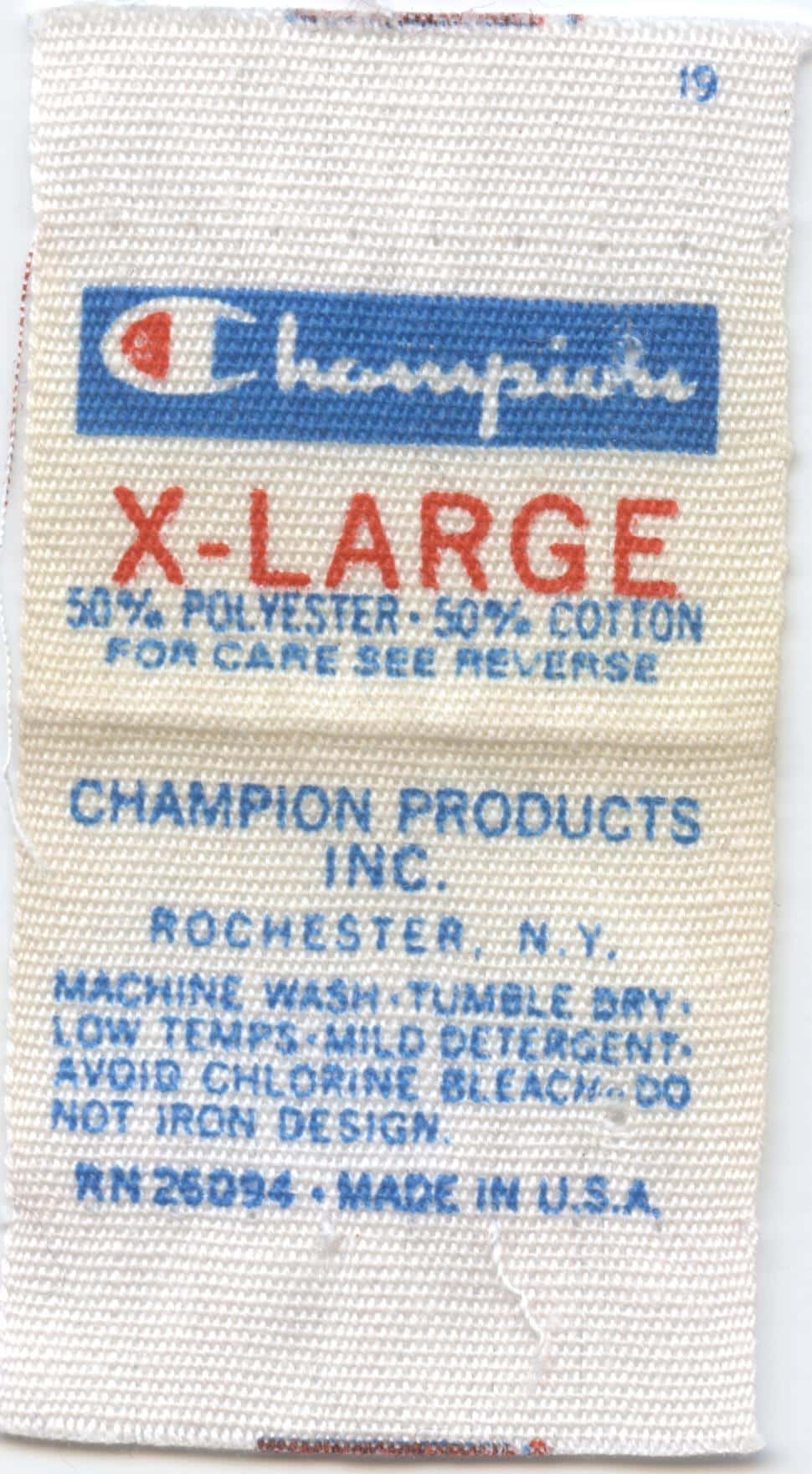 Champion 100% cotton Blue Bar X-Large Full Tag