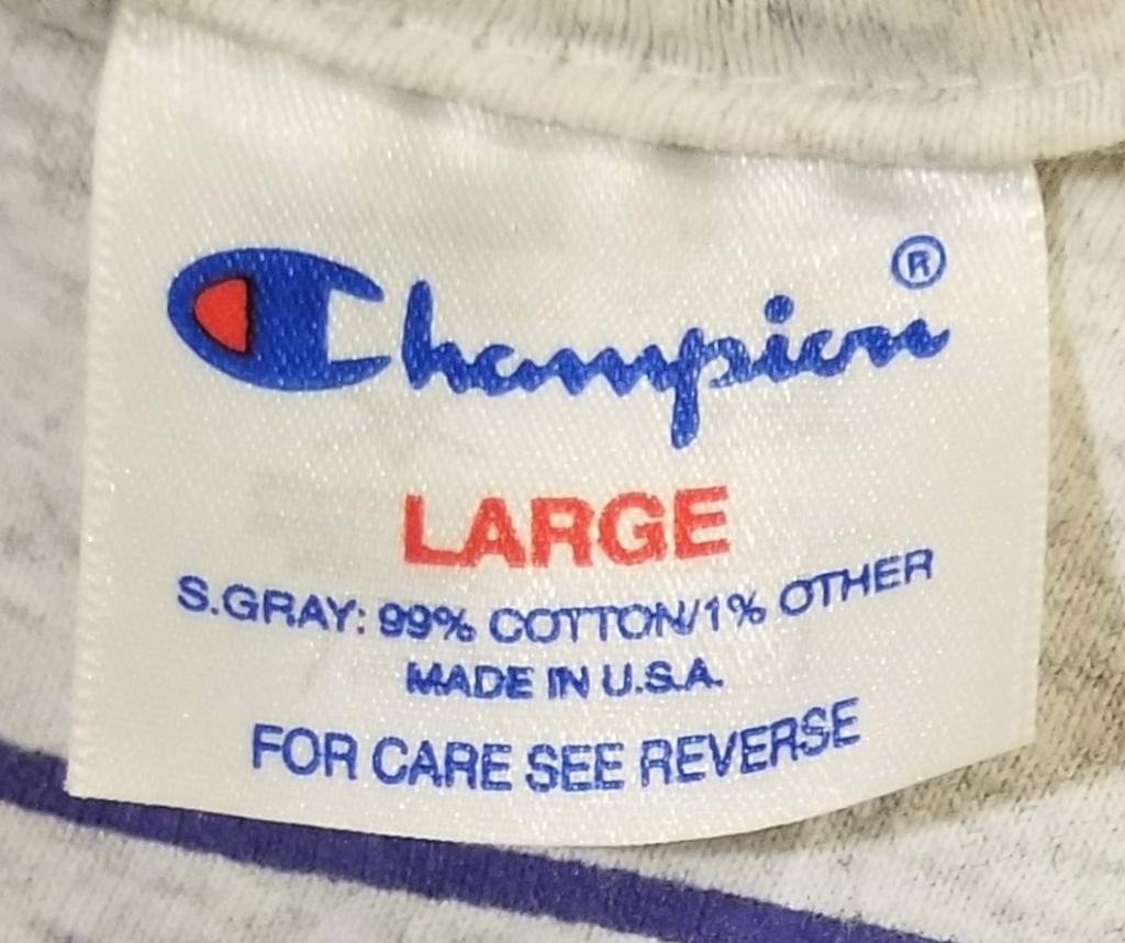 1990s - Champion T-shirt tag Made in USA
