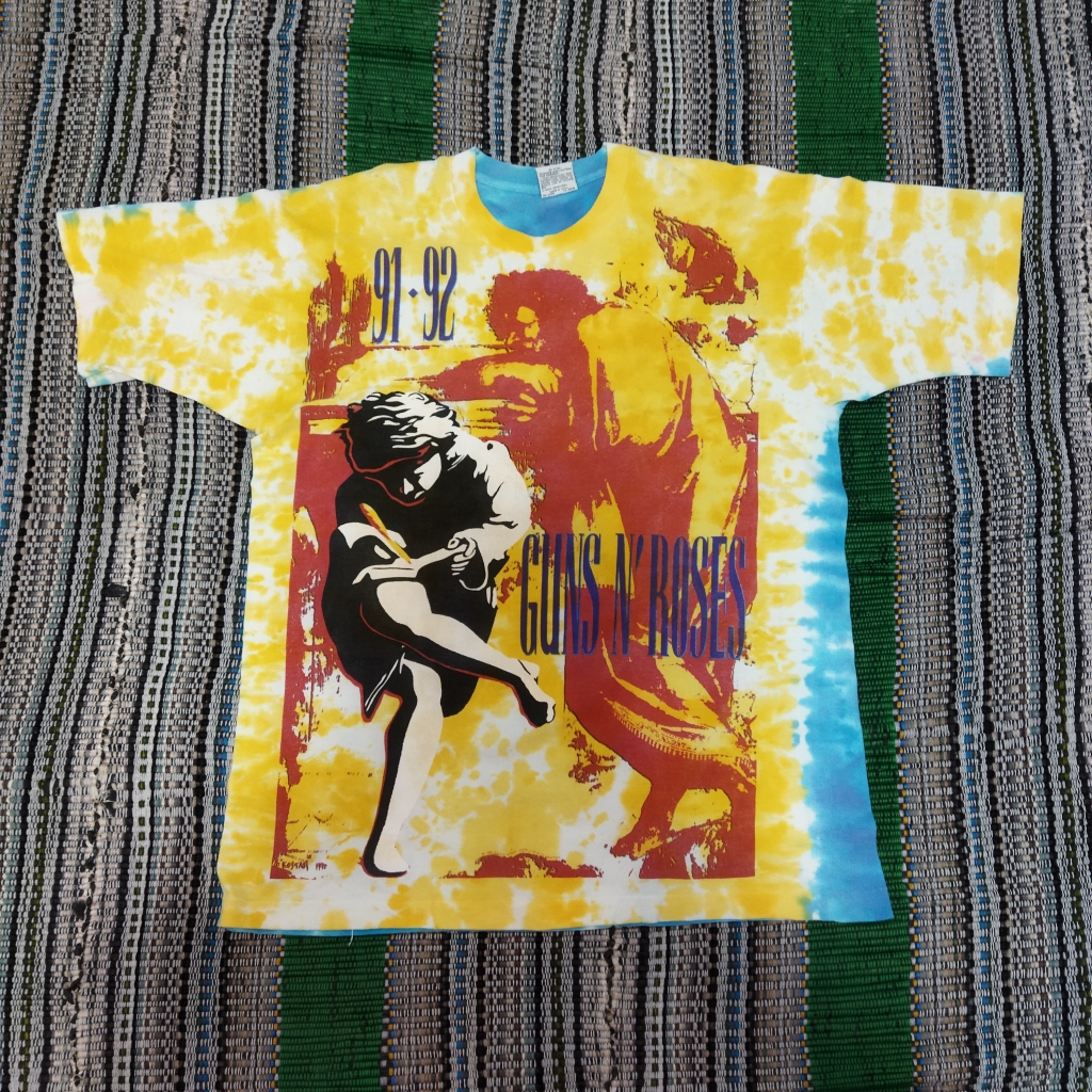 Vintage Liquid Blue Guns N Roses Use Your Illusion Tour All Over Print Tee