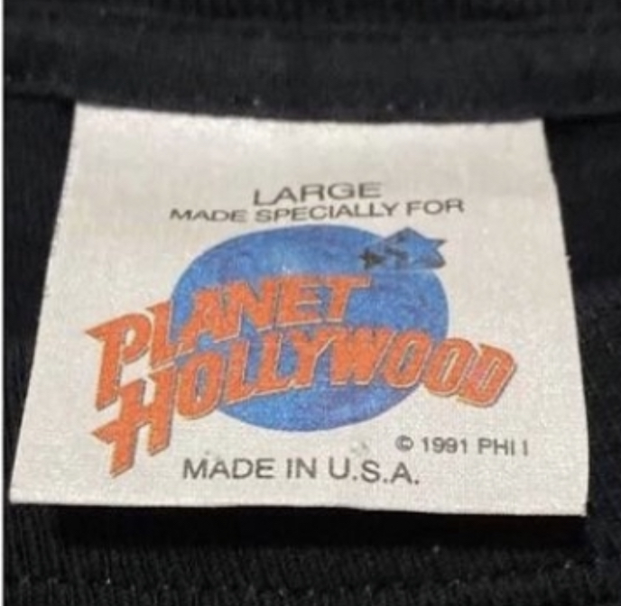 Planet Hollywood Tee Jays tag