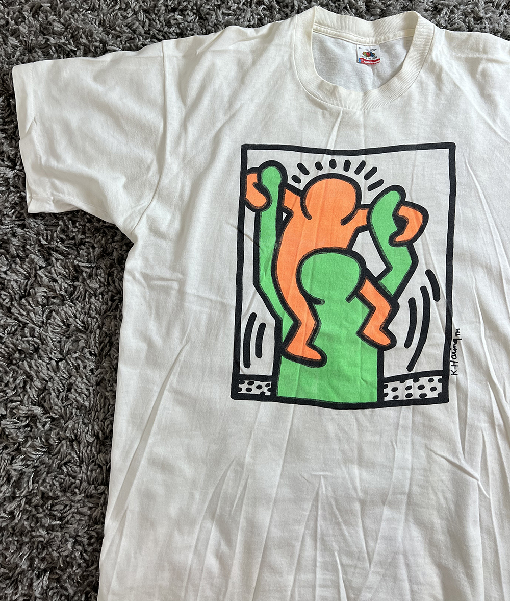 Vintage 1992 Keith Haring "Baby on shoulders" t-shirt