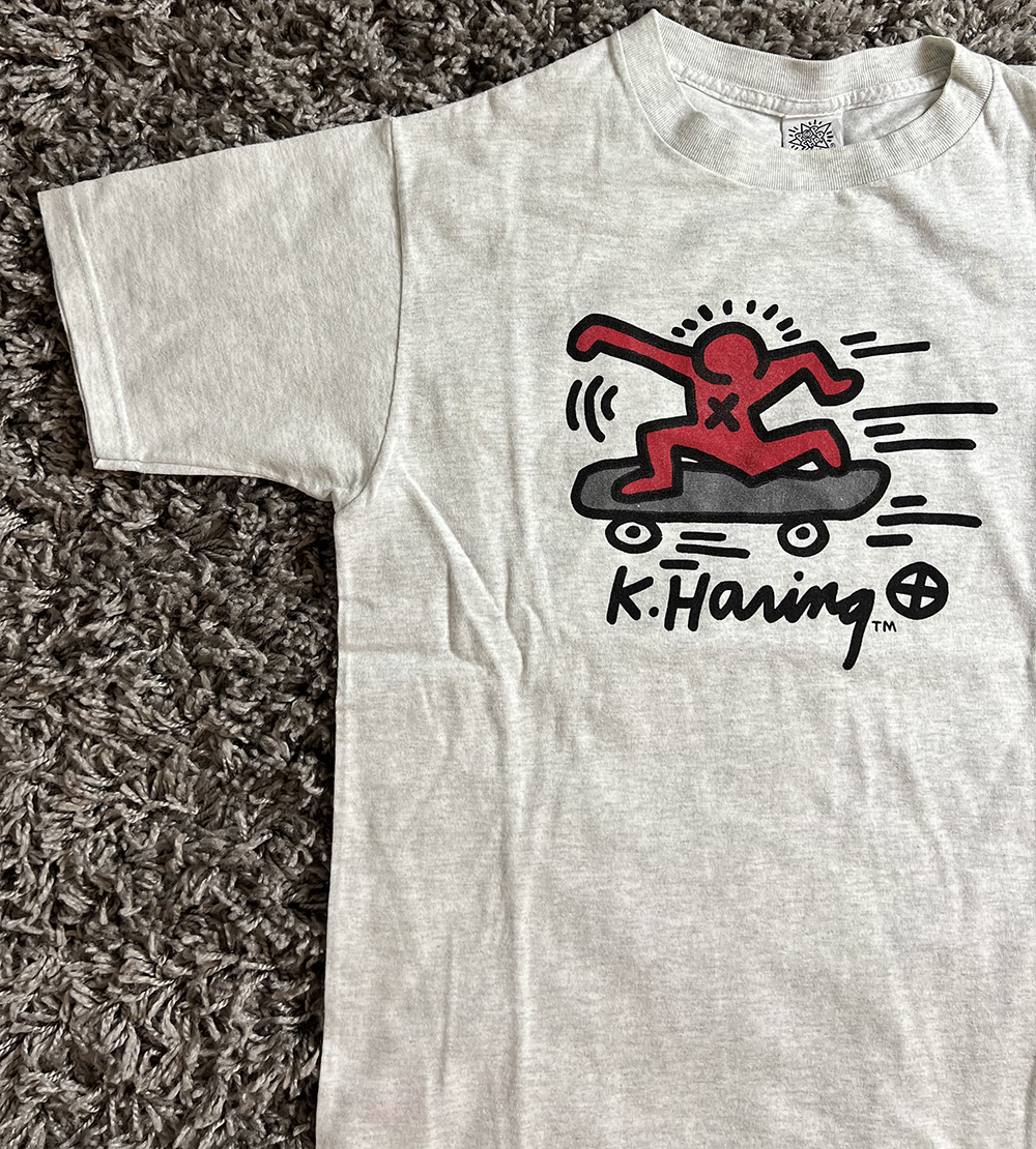 Vintage 1990s Keith Haring  "New York City Skateboards"  Pop Shop T-Shirt