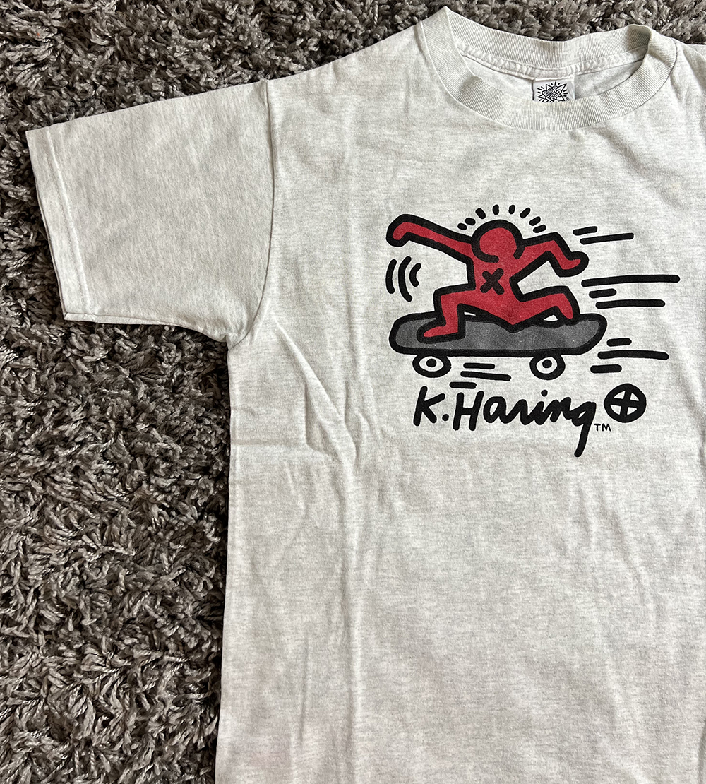 Vintage Keith Haring Shirt M Pop Art break dancing rugby polo