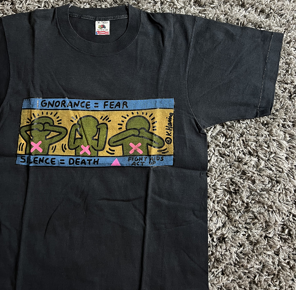Vintage Keith Haring Fight Aids T-Shirt 1993