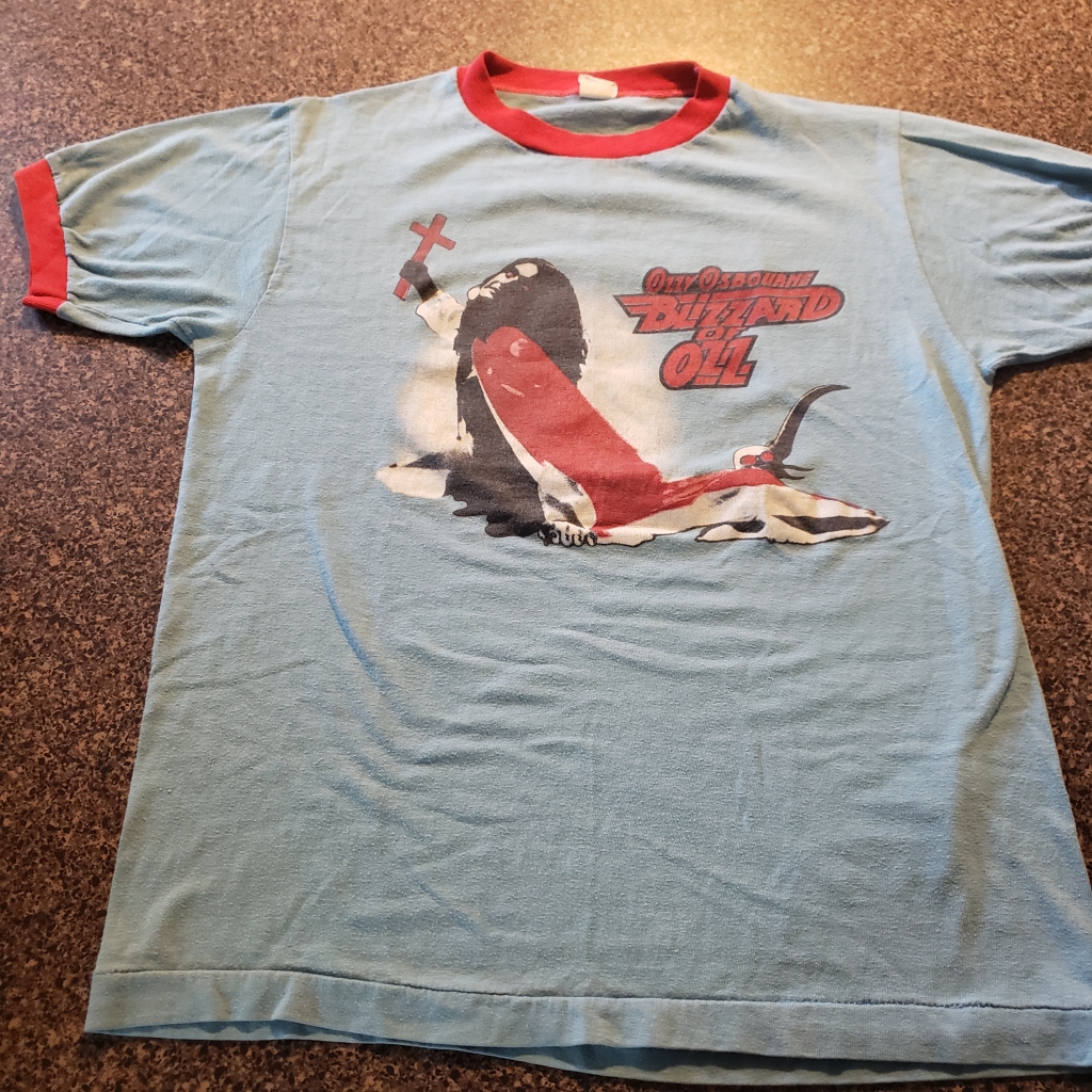 Vintage Blizzard of Ozz Ringer T-Shirt Front