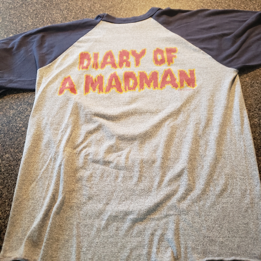 Vintage Ozzy Diary of a Madman Jersey T-Shirt Back 