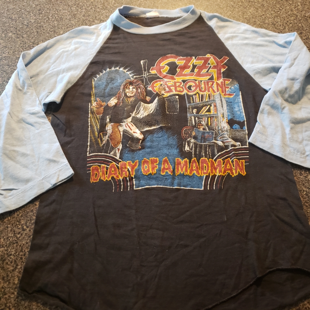Vintage Ozzy Diary of a Madman Jersey T-Shirt Front