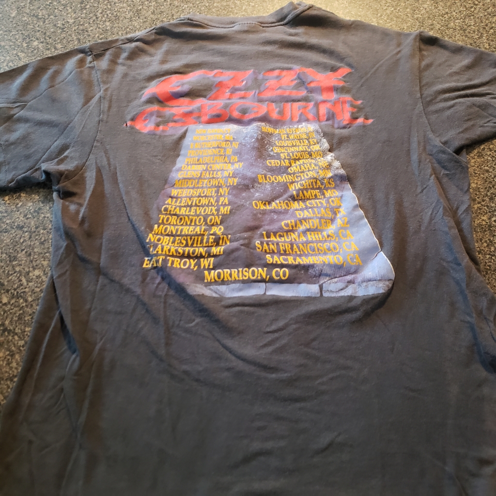 Vintage Ozzy and Randy on Tour T-Shirt Back