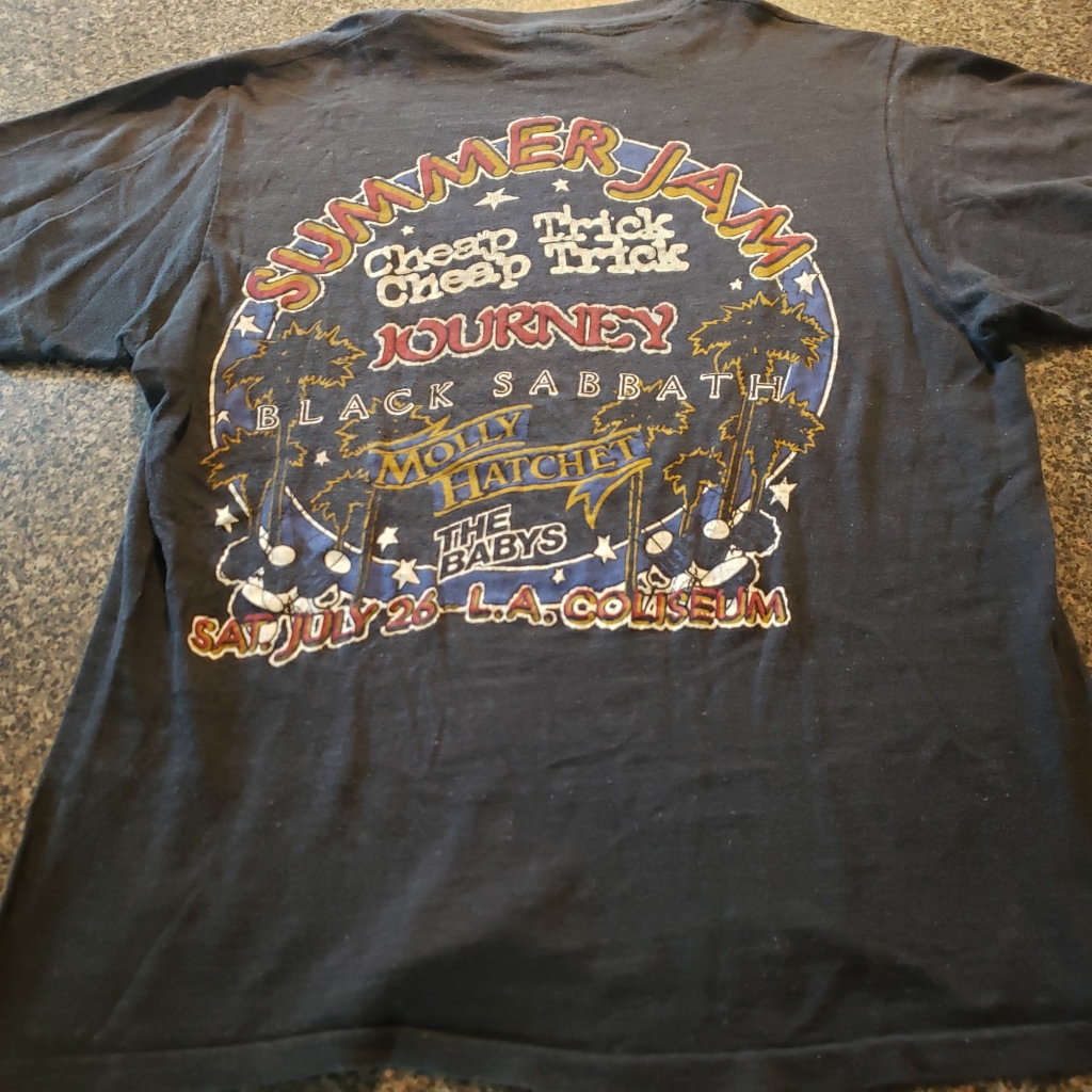 vintage black sabbath heaven and hell tour 1980 t-shirt back summer jam