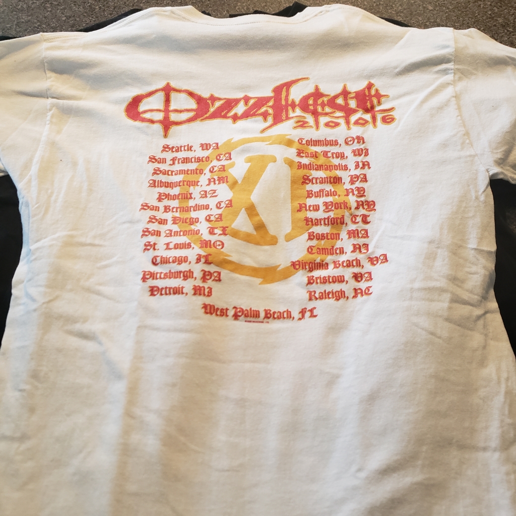 Vintage Ozzfest 2006 Tour T-Shirt Back Dates
