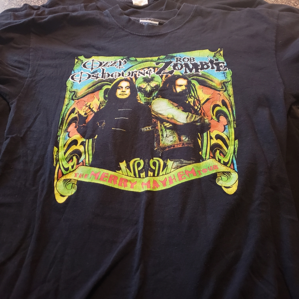 Vintage 2001 Ozzy Osbourne Rob Zombie Merry Mayhem Tour T-Shirt Front