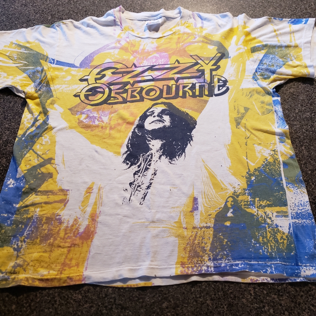 Vintage 1991 Ozzy Osbourne All-Over-Print Winterland Rock Express T-Shirt