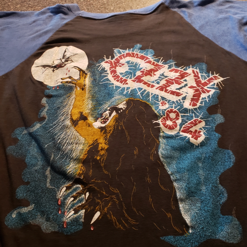 vintage ozzy osborne bark at the moon raglan rear