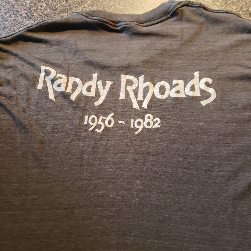 vintage randy rhoads 1956-1982 t-shirt tribute back