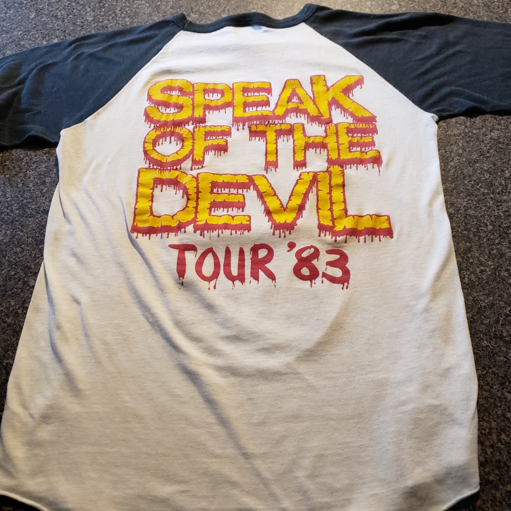 vintage ozzy speak of the devil tour 1983 jersey t-shirt back