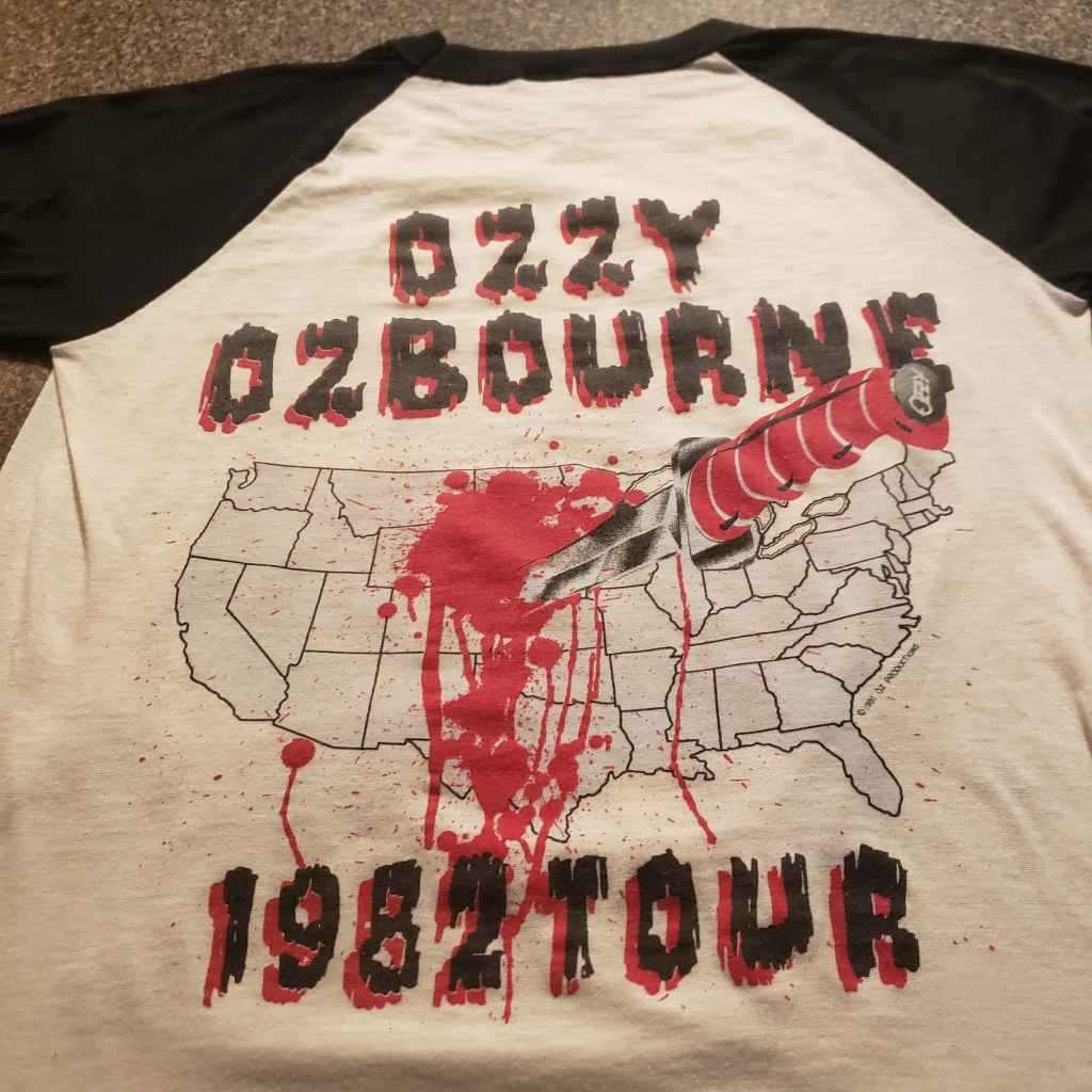 Vintage 1982 The Ozzy Osbourne Band Tour T-Shirt Back