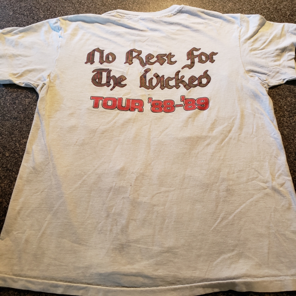 Vintage ozzy No rest for the wicked tour 1988-1989 t-shirt back