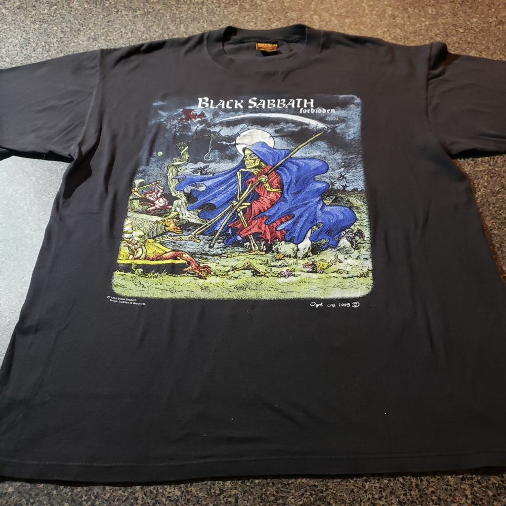 Vintage 1995 Black Sabbath Forbidden Tour T-Shirts Black
