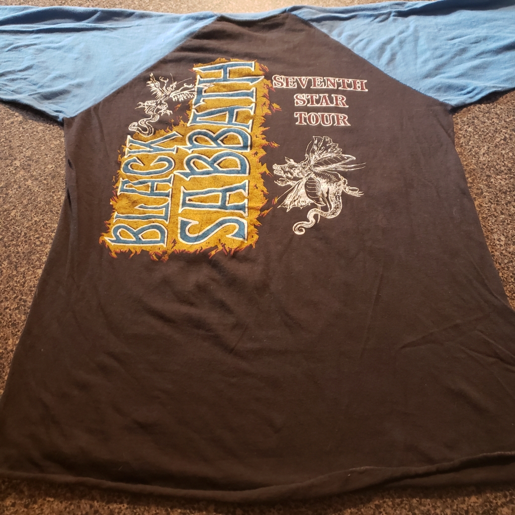 Vintage bootleg Black Sabbath Seventh Star Tour Jersey Back