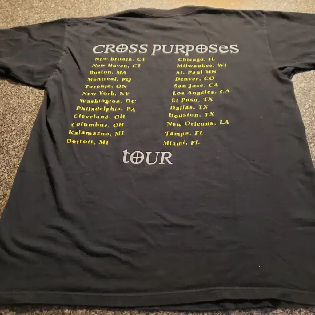 vintage 1994 cross purposes t-shirt black sabbath back tour locations Tony Martin