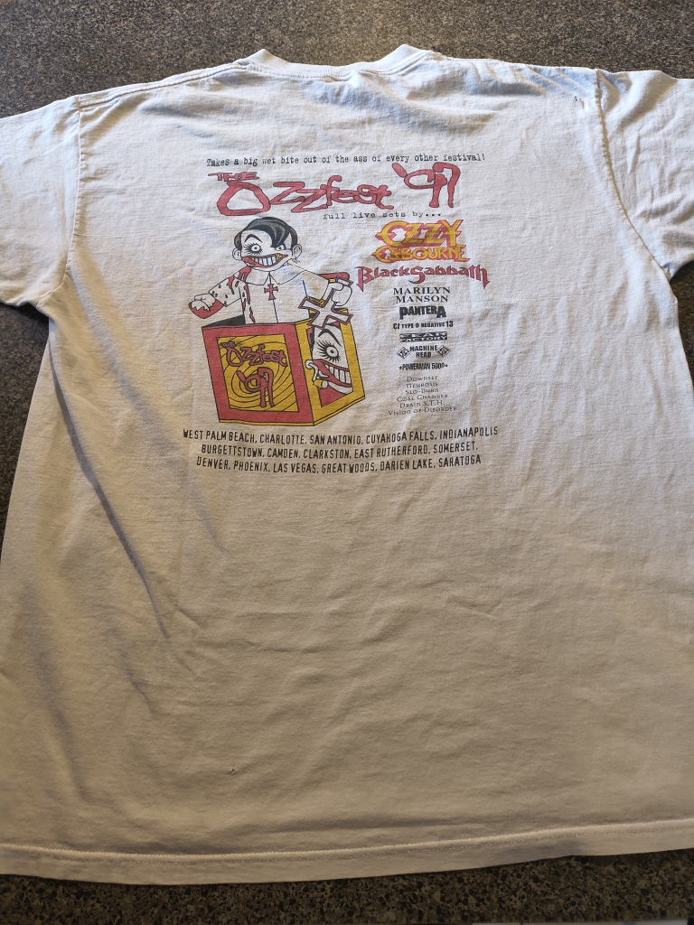 vintage ozzfest 1997 t-shirt back pantera manson black sabbath