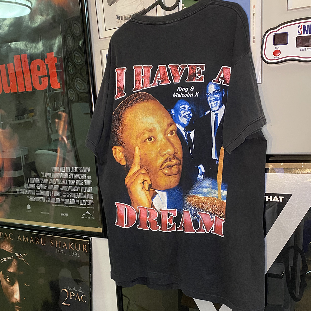 Vintage 1990s Dr. Martin Luther King Jr. and Malcolm x Rap T-shirt