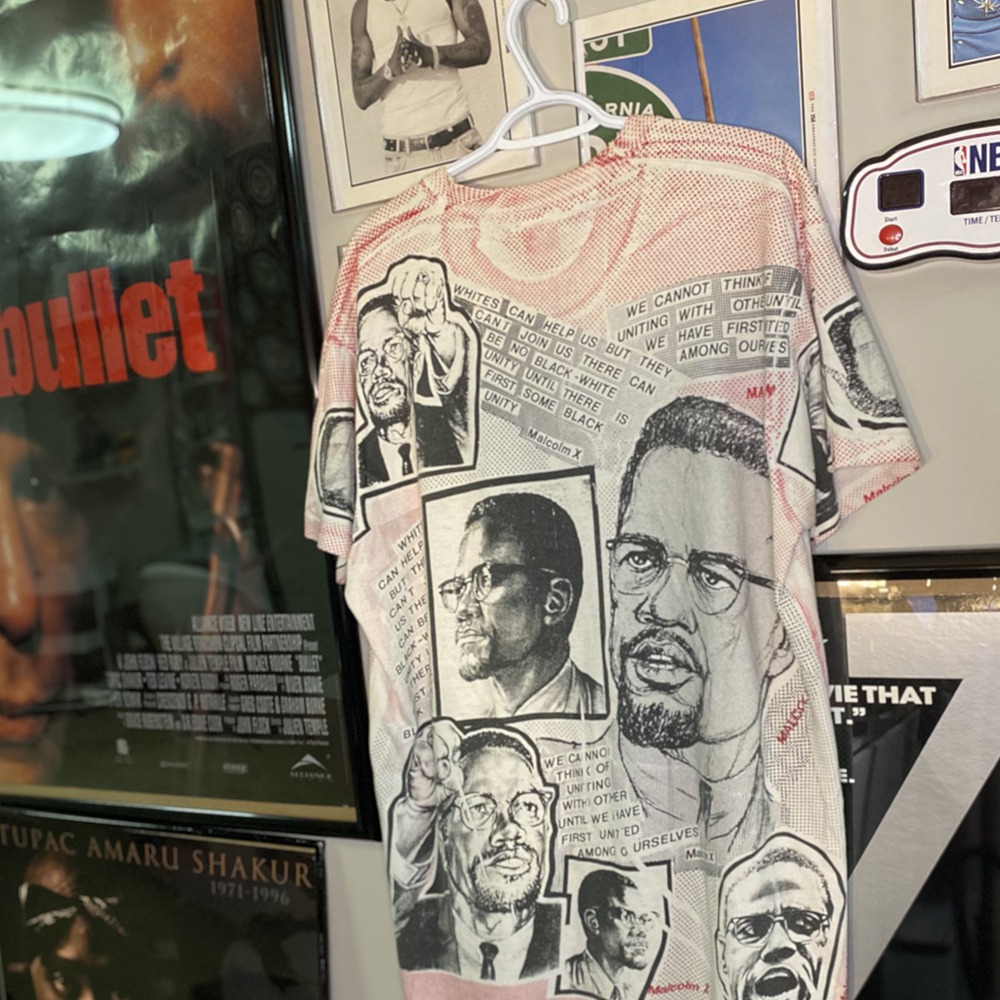 Vintage 1990s Malcolm X AOP T-shirt Quotes Back