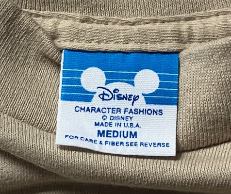 vintage disney character fashions tag