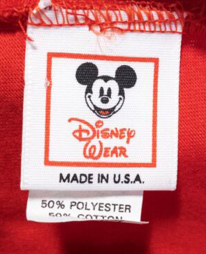 vintage disney wear t-shirt tag