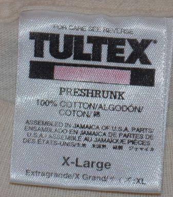 authentic vintage tultex t-shirt tag worn