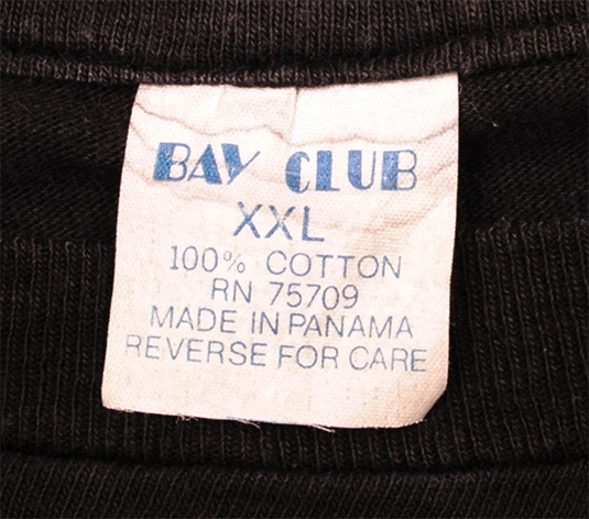 genuine bay club t-shirt tag