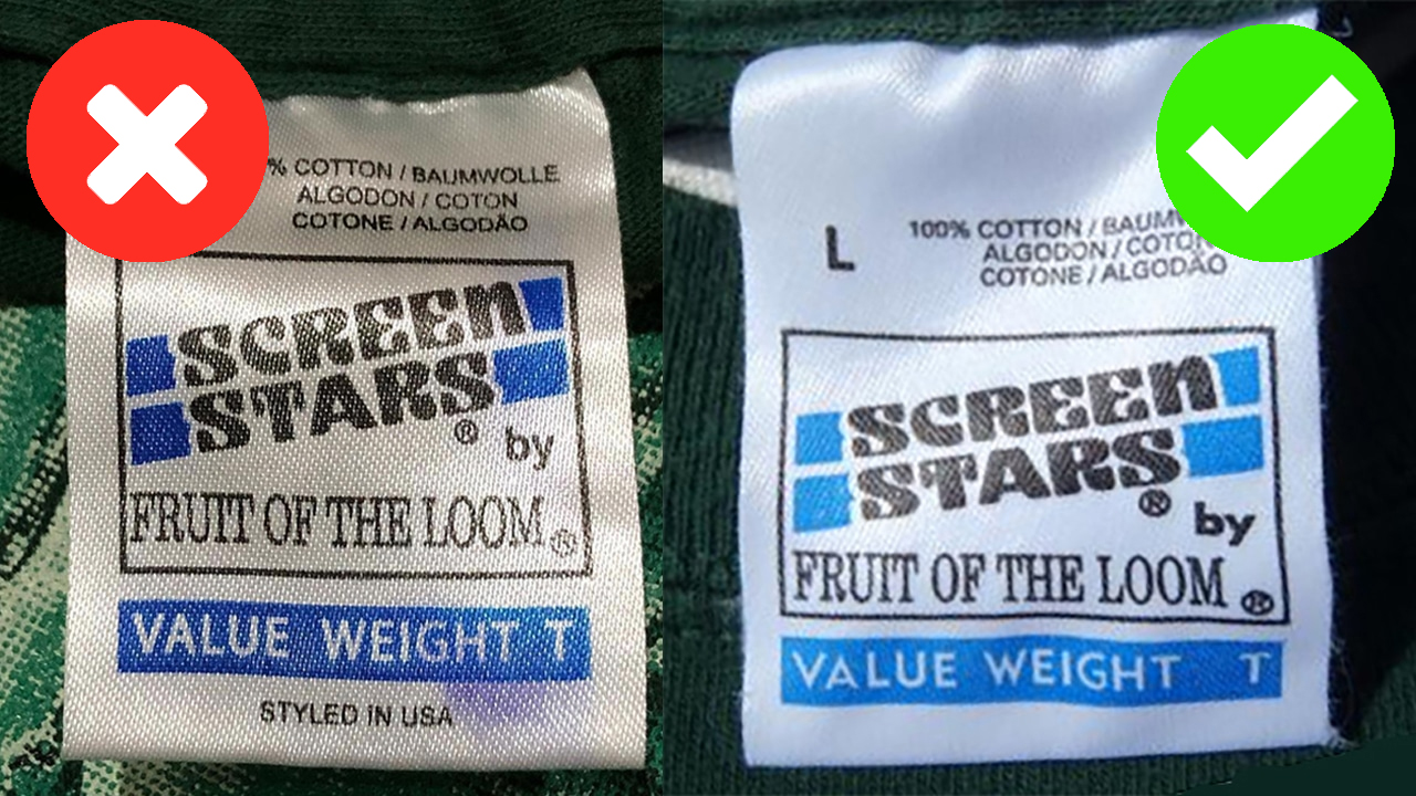 Archive of Fake vs Real Vintage T-Shirt Tags