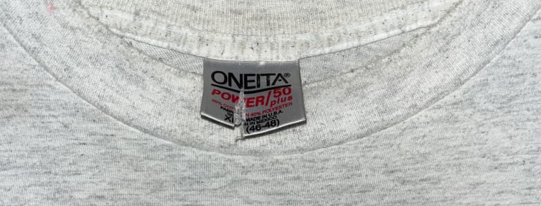 oneita power 50 plus tag factory reject ripped