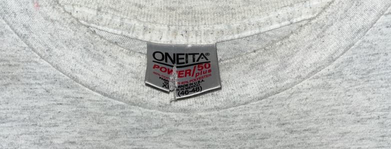 oneita power 50 plus tag factory reject ripped