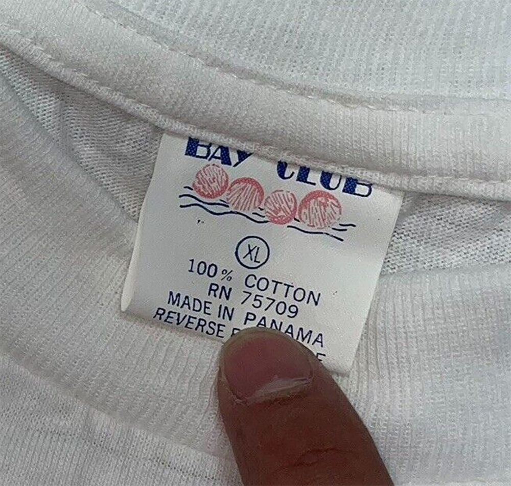 Vintage Secondary Bay Club T-Shirt Tag Seashells 