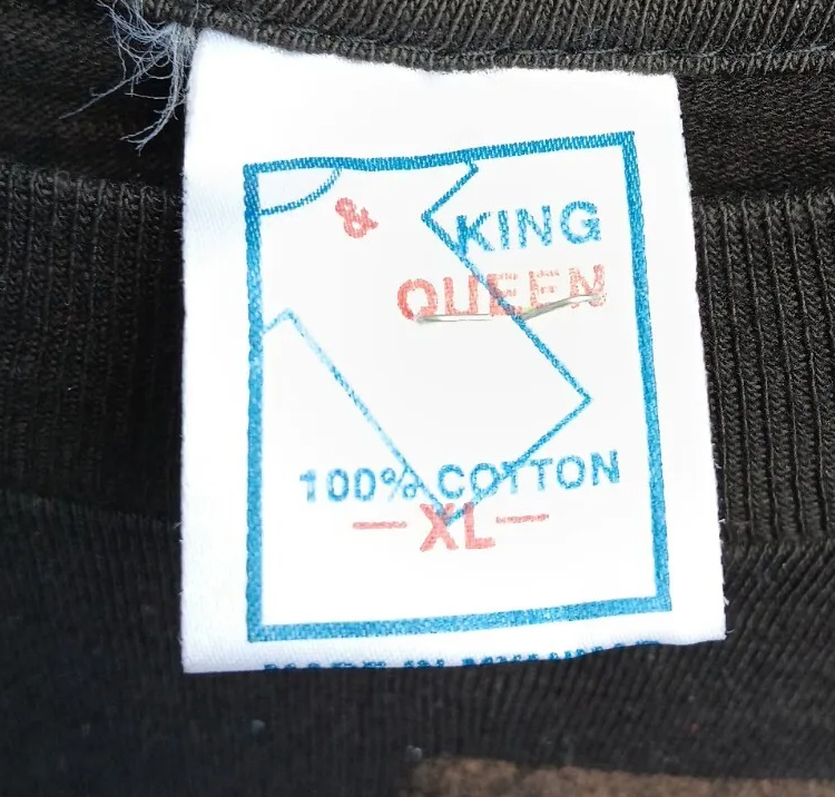vintage king & queen t-shirt tag