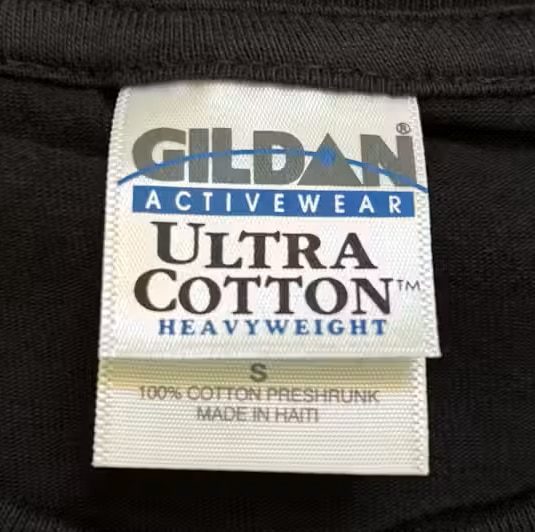 Fake Gildan Ultra Cotton Haiti tag 2