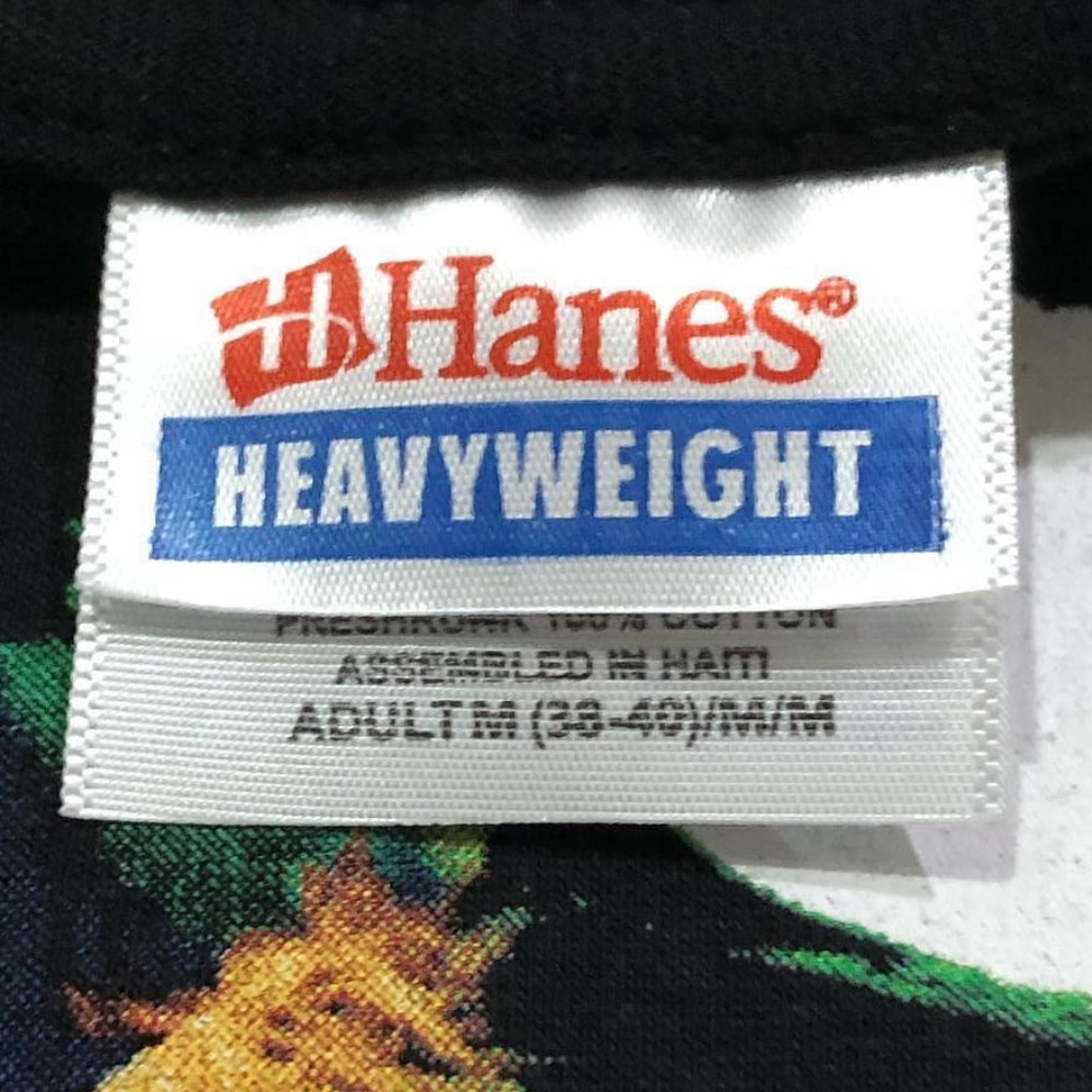 Fake hanes heavyweight blue bar double tag