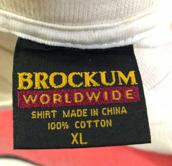 authentic brockum worldwide made in china t-shirt tag