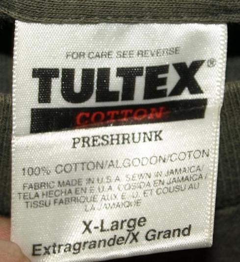 Genuine Tultex tag with slight spacing