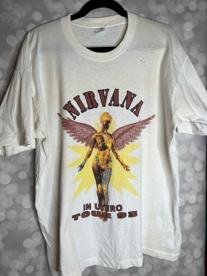 Vintage 1993 Nirvana In Utero WORLD TOUR Parking Lot Shirt, Akron, Dayton