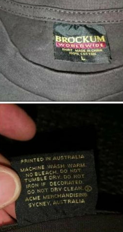 fake brockum tag? sycney Australia