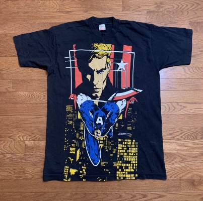 Vintage 1994 Marvel Comic Images Captain America Jumbo Print T Shirt Rare