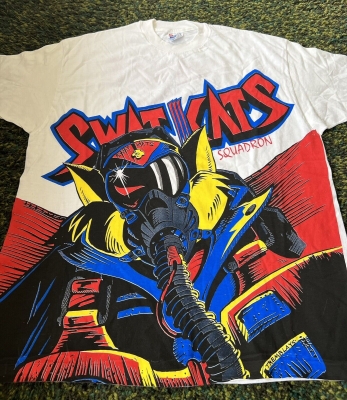Vintage 1993 Swat Kats Squadron Hanna Barbera cartoon network T-Shirt
