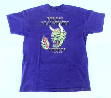 Vintage 1990 Red Hot Chili Peppers Nirvana Pearl Jam Bill Graham T Shirt XL 91-92