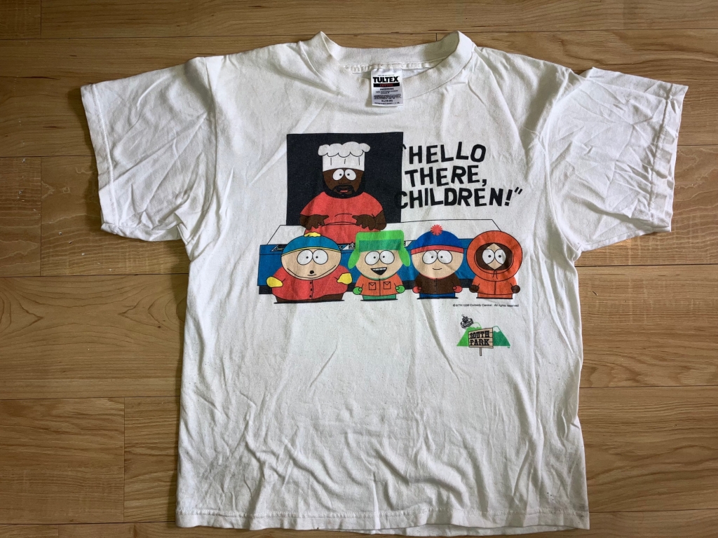 vintage 1990s hello there children t-shirt chef kenny cartman kyle