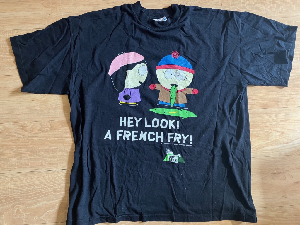 vintage 1990s south park t-shirt hey look! a french fry! 