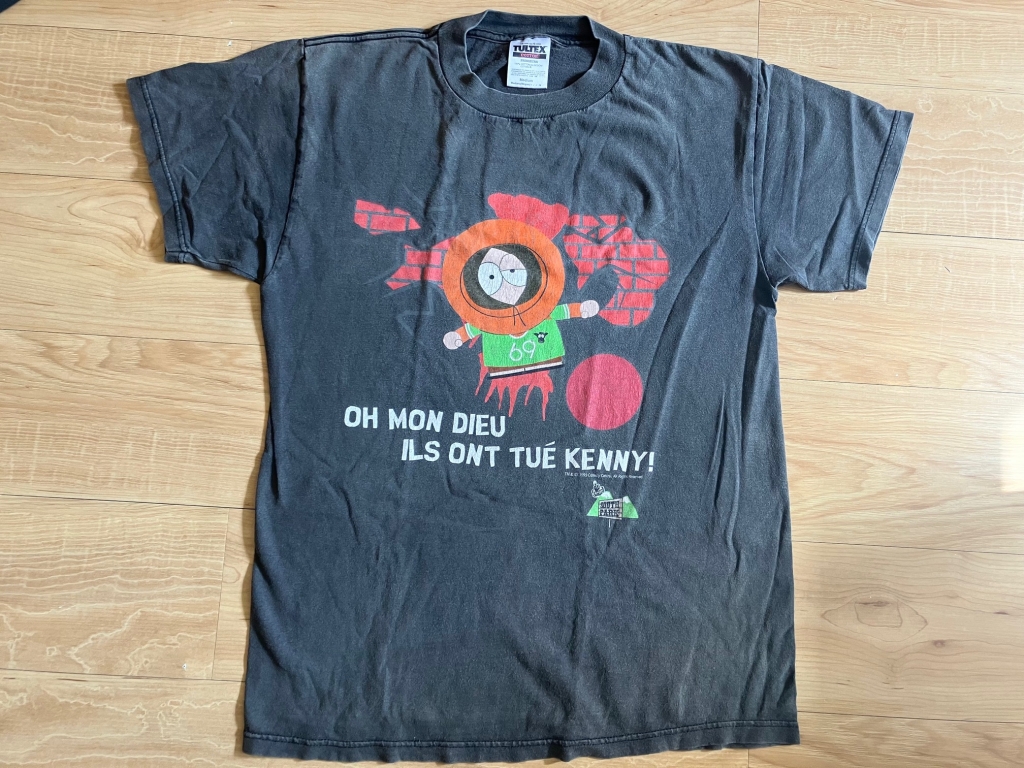 vintage 1990s south park t-shirt french oh mon dieu ils ont tue kenny!